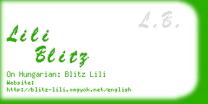 lili blitz business card